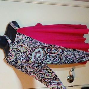 Sew in Love Off Shoulder with Straps Pink Paisley Blouse Size XL